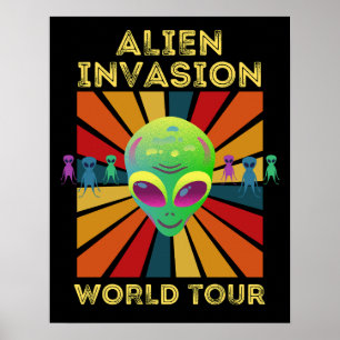 Alien Invasion Retro World Tour Posters