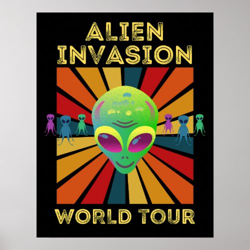 Alien Invasion Retro World Tour Posters