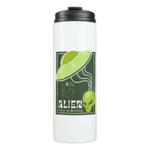 Alien Invasion UFO galaxy Thermal Tumbler