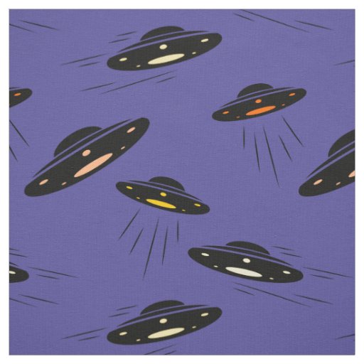 Alien Invasion UFO Printed Fabric | Zazzle