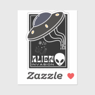 Alien Invasion UFO space galaxy Sticker