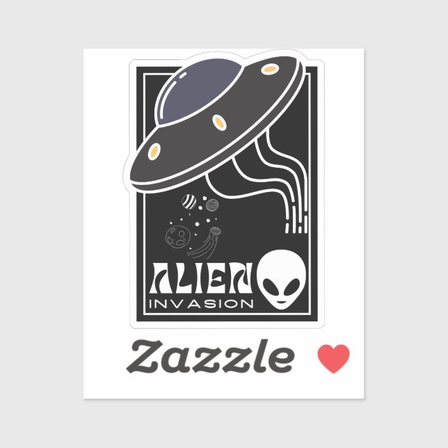 Alien Invasion UFO space galaxy Sticker (Sheet)