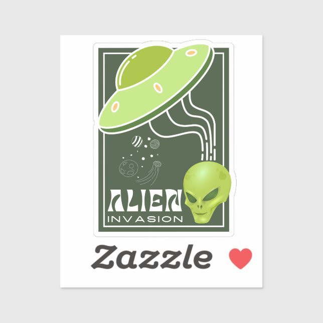 Alien Invasion UFO space galaxy Sticker (Sheet)
