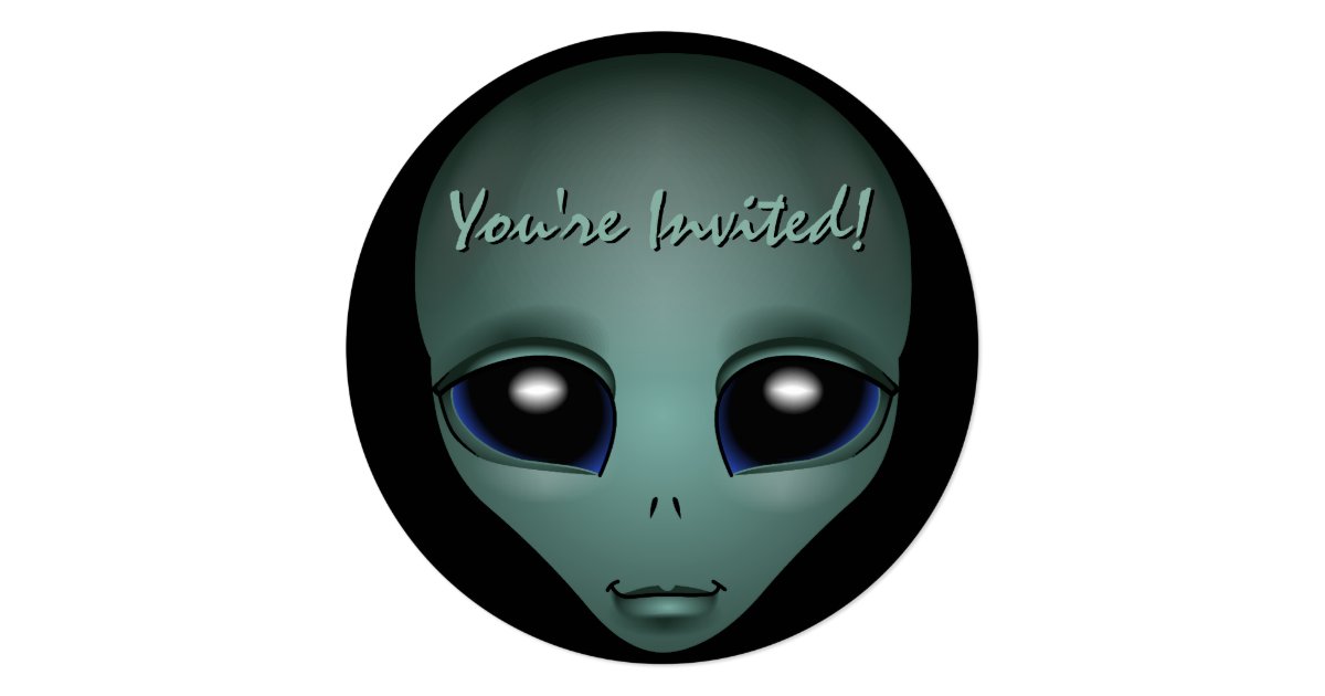Alien Invitations Personalized Cute Alien Art Rsvp Zazzle Com