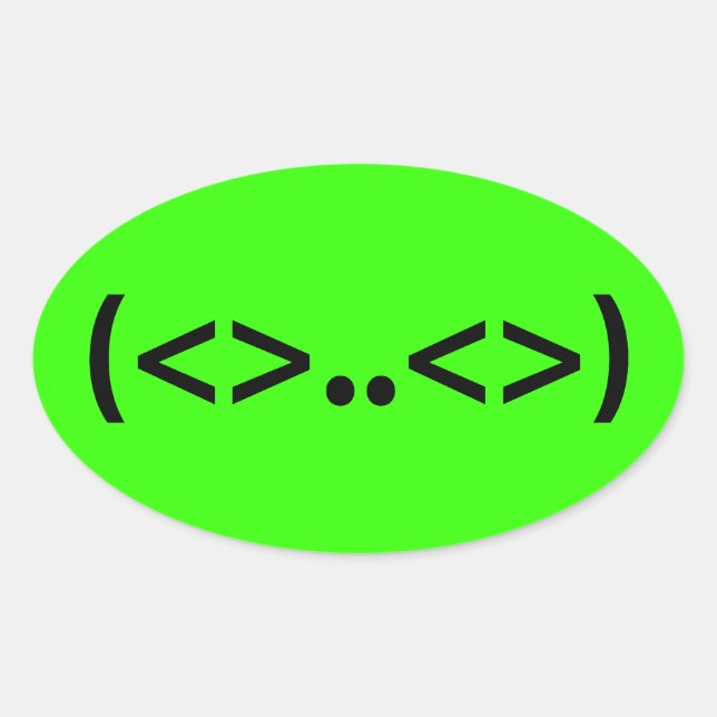 ALIEN Japanese Emoticon Oval Sticker (Front)