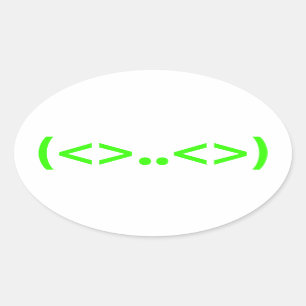 ALIEN Japanese Emoticon Oval Sticker