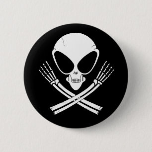 alien jolly rodger pinback button