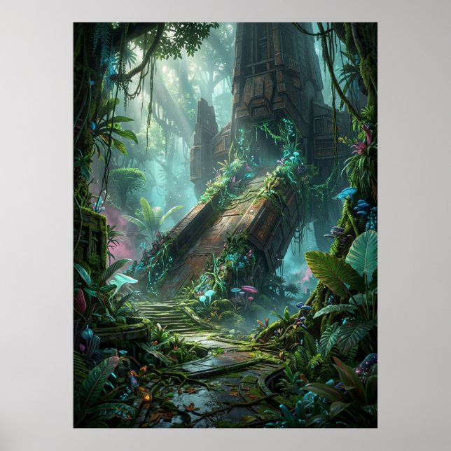 Alien Jungle Ruins Landing Site Poster (Front)