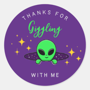 Alien Kids birthday party favor Classic Round Sticker