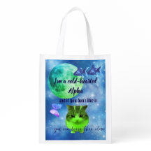alien kitty cold-hearted alpha reusable bag