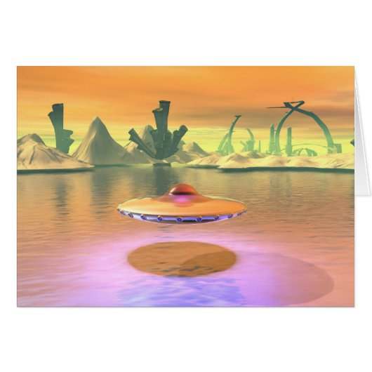Alien Lake UFO Take Off Card (Front Horizontal)