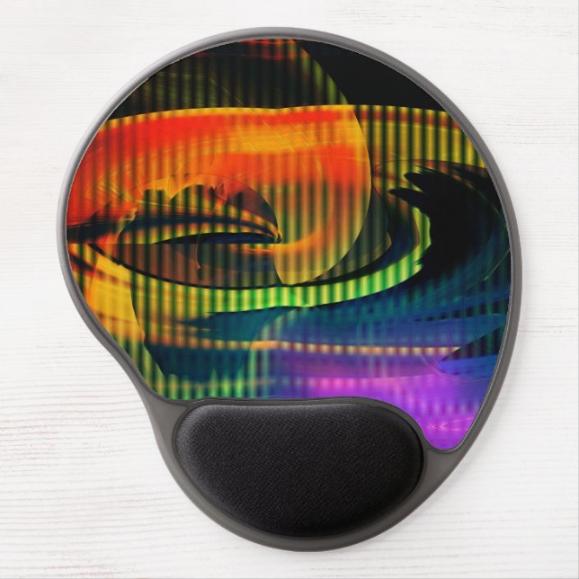 Alien Landscape Abstract Rainbow Gel Mouse Pad (Front)