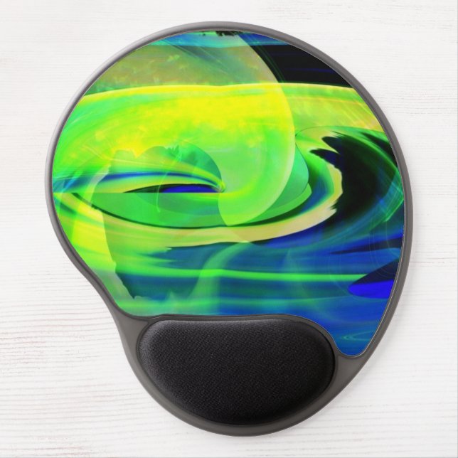 Alien Landscape Abstract Yellow Gel Mouse Pad (Front)