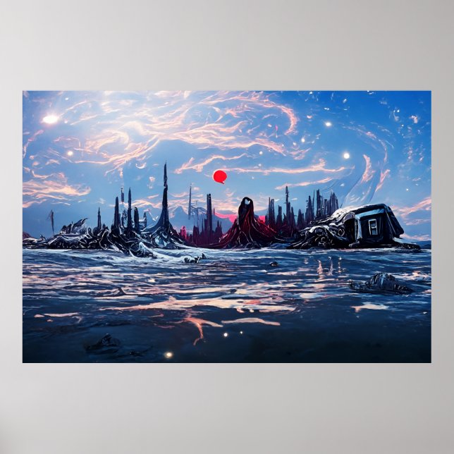 Alien Landscape in Outer Space | Abstract Poster (Front)