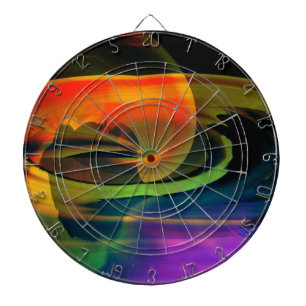 Alien Landscape Rainbow Abstract Dart Board
