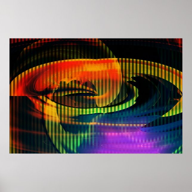 Alien Landscape Rainbow Abstract Poster (Front)