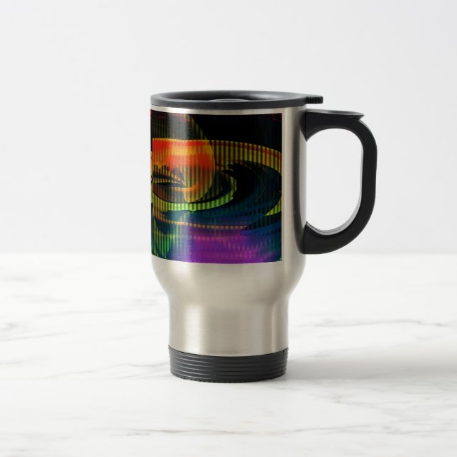 Alien Landscape Rainbow Abstract Travel Mug (Right)