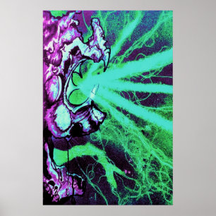 Alien Laser Eyes Art by Travis L Lagasse Flowstone Poster