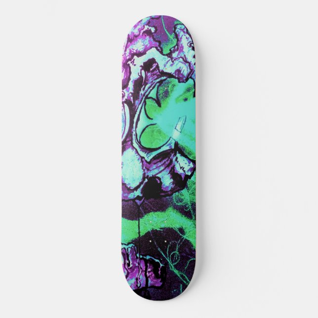 Alien Laser Eyes Art by Travis L Lagasse Flowstone Skateboard Deck (Front)