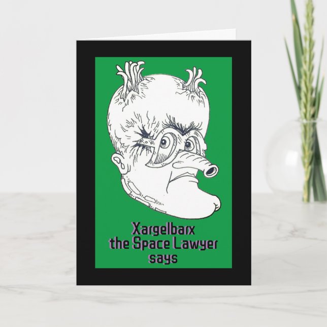 Alien Lawyer Pun DIVORCE Card (Front)
