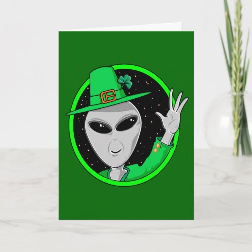 Alien Leprechaun St Patricks Day Card