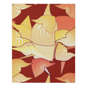 “Alien Lilies” Abstract - Rust and Gold Faux Canvas Print