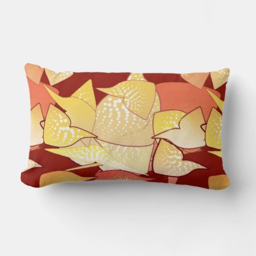 Alien Lilies Abstract _ Rust and Gold Lumbar Pillow