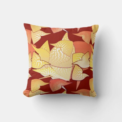 Alien Lilies Abstract _ Rust and Gold Throw Pillow