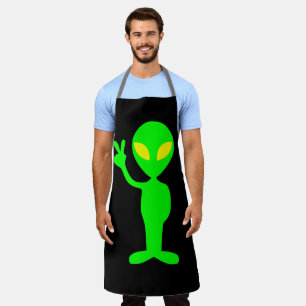 ALIEN LITTLE GREEN MAN DAD KITCHEN APRON