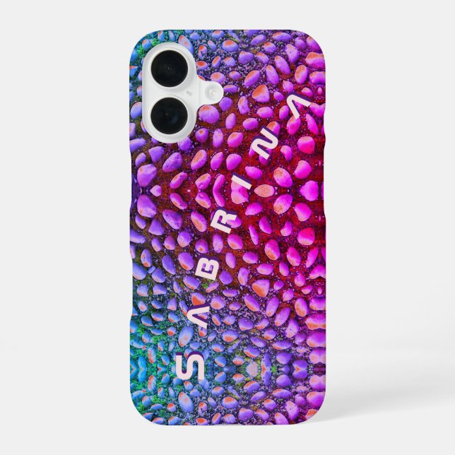 Alien Lizard Stonephone with your Name Iphone Case (Back)