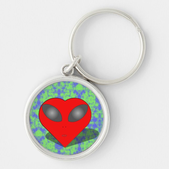 Alien Love Heart Keychain (Front)