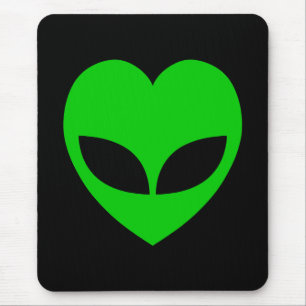 Alien Love Heart Mouse Pad