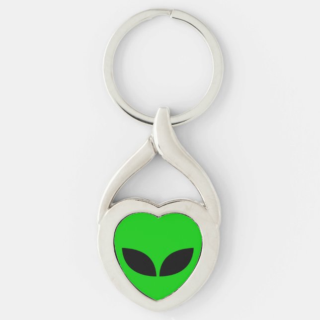 Alien Love Heart Paper Coaster Keychain (Front)