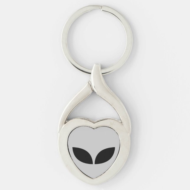 Alien Love Heart Paper Coaster Keychain (Front)