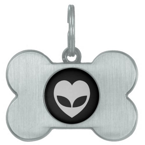 Alien Love Heart Pet ID Tag