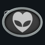 Alien Love Heart Rectangular Belt Buckle<br><div class="desc">Alien Love Heart.

Globe Trotters specialises in idiosyncratic imagery from around the globe. Here you will find unique Greeting Cards,  Postcards,  Posters,  Mousepads and more.</div>
