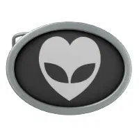 Alien Love Heart Rectangular Belt Buckle Zazzle