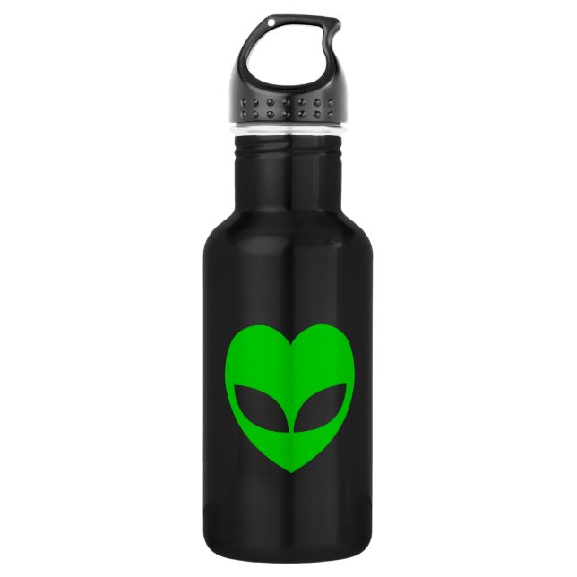 Alien Love Heart Stainless Steel Water Bottle (Front)