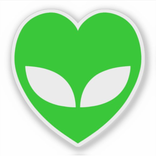 Alien Love Heart Sticker