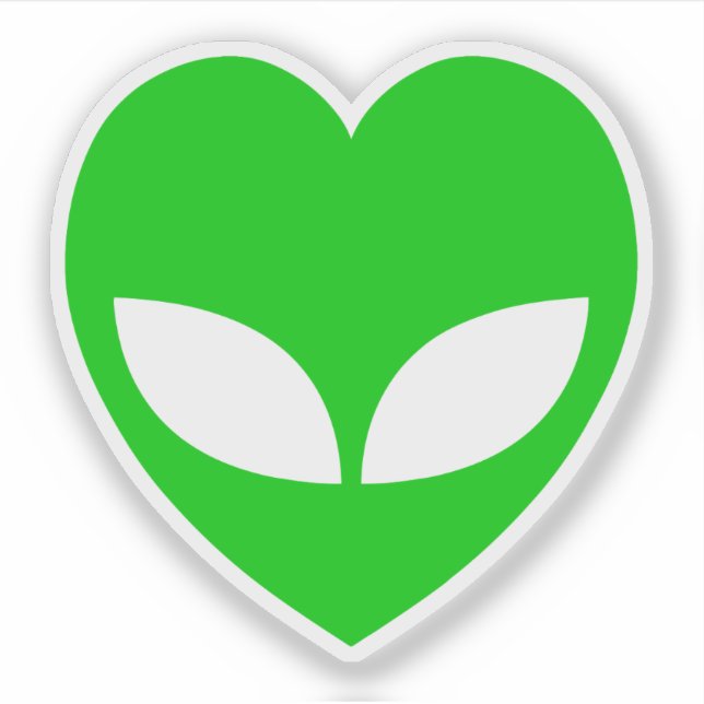 Alien Love Heart Sticker (Front)