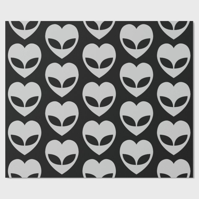 Alien Love Heart Wrapping Paper (Flat)