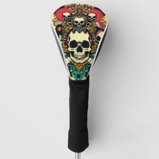 alien love skull funny good mood lucky golf head cover