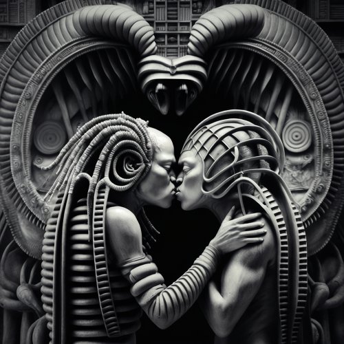 Alien love story canvas print