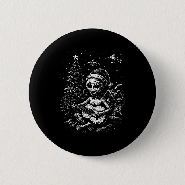 Alien Loves Christmas  Button (Front)
