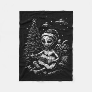 Alien Loves Christmas  Fleece Blanket
