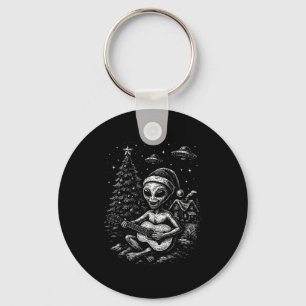 Alien Loves Christmas Keychain
