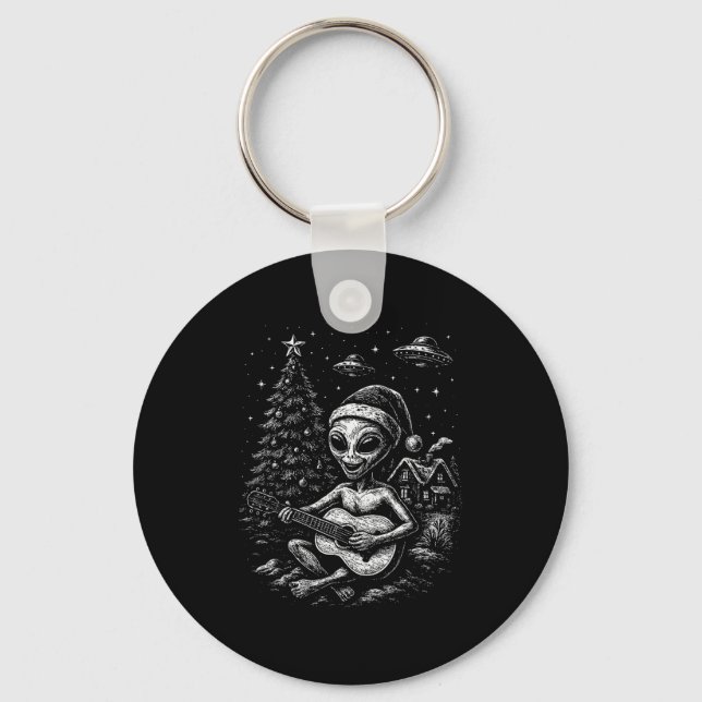 Alien Loves Christmas  Keychain (Front)