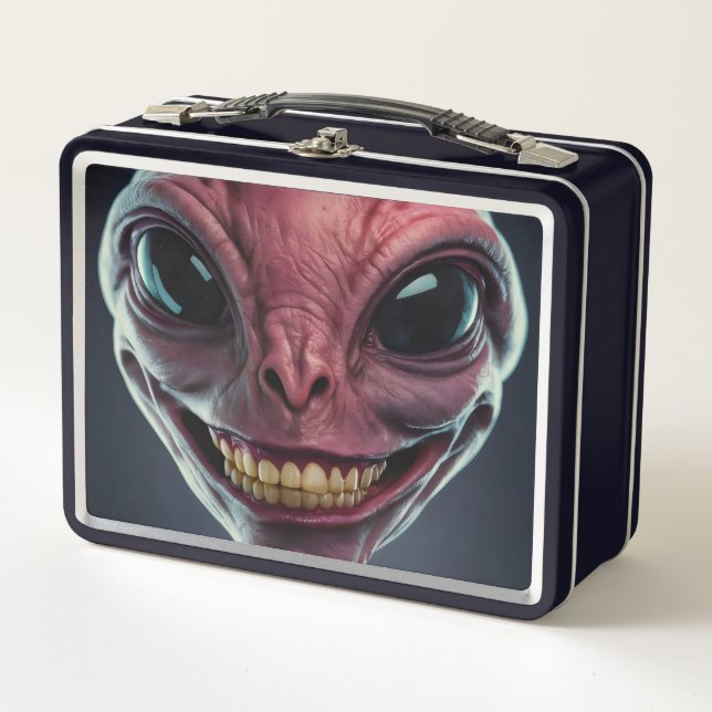 Alien lunch box. metal lunch box (Front)