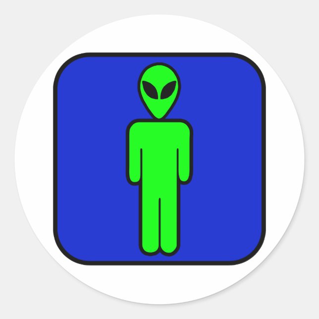 Alien Man Classic Round Sticker (Front)