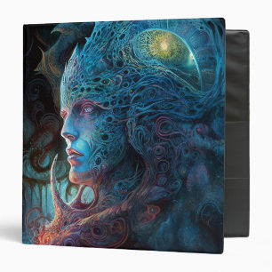 Alien Man Surreal Sci-Fi Art 3 Ring Binder